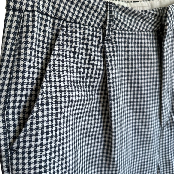 BRIXTON Victory Washed Navy Gingham Trouser Pants High Waisted Straight Leg 30 - Picture 4 of 16